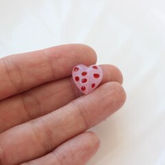 Подвеска Сердце, стекло, розовый 14 мм, Ф046