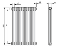 Arbonia 2180, 8 секций радиатор с боковым подключением №12, 3/4
