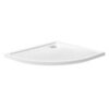 BelBagno TRAY-MR-UNO-R-80-550-35-W-CR Поддон из искусственного мрамора в комплекте с сифоном с декоративной накладкой (хром)