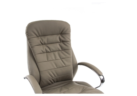 Офисное кресло для персонала и руководителя Компьютерное Tomar серое 68*68*119 Хромированный металл /Серый кожзам
