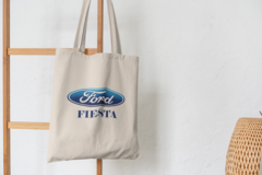 Сумка-шоппер с принтом Ford, Fiesta (Форд, Фиеста) бежевая 0012