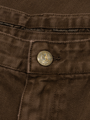 Плотные джинсы тёмно-коричневого цвета из премиального хлопка
