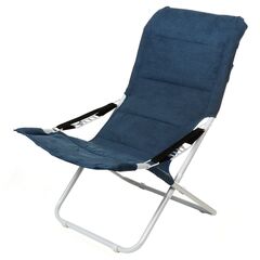 Кресло складное 61х45х93 см, Люкс, синее, искусственная замша, 100 кг, Green Days, RS-99310