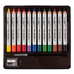 Карандаши восковые акварельные KOH-I-NOOR WAX AQUARELL 8282, 12цв, металлическая коробка