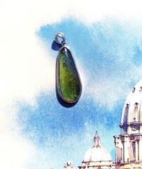 Кулон с Молдавитом 4,4 гр