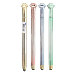 Ручка шариковая, автоматическая, Basir, синие чернила, стилус, серия "Лапка", поворотный механизм, разноцветный корпус с лапкой, 36 шт