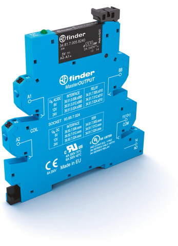 Интерфейсный модуль (сборка 34.81.7.060.9024 + 93.65.8.230), твердотельное реле, серия MasterOUTPUT; выход 6A (24В DC); питание 230-240В AC; категория защиты IP20; безвинтовые клеммы Push-in