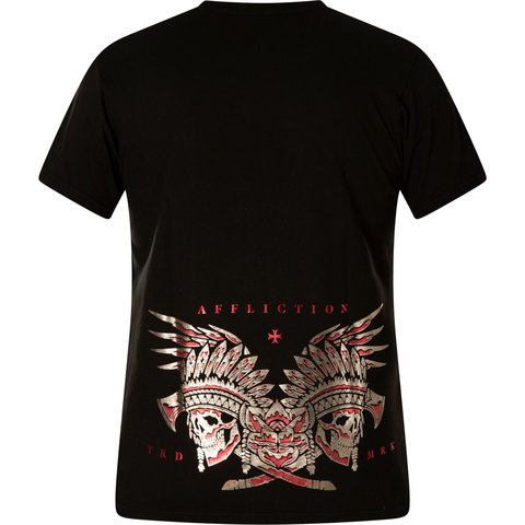 Affliction | Футболка мужская Feathers &amp; Bones A23477 спина