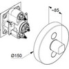 Kludi PUSH 387120538 Смеситель для душа, встраиваемый, верхняя часть с механизмом, кругл., для 2-ух источн.воды