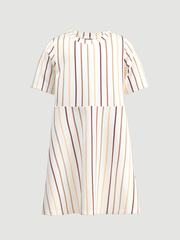 Платье с коротким рукавом Mjölk Ecru Stripes