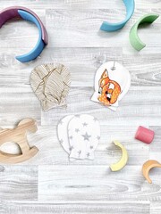 Рукавички-антицарапки Mjölk Лисички/Palm Tree/Звёзды, сет из 3х пар