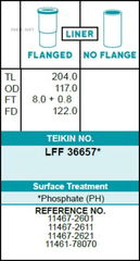 Гильза блока цилиндров TEIKIN LFF36657 (4шт/упак) хонингованная