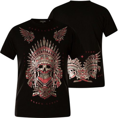 Affliction | Футболка мужская Feathers &amp; Bones A23477 перед и спина