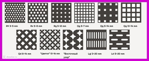 Виды перфорации стальных перфолистов