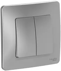 ВЫКЛ.2-кл.С/У, 10А 250B, АЛЮМИНИЙ  BLNVS010503