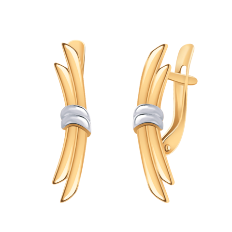 21255 - Серьги из комбинированного золота 585 пробы