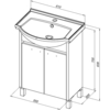 Aquanet 298579 Тумба c раковиной Донна 60 цв.бел.дуб/белый (Shenxin) (298579)