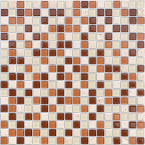 Мозаика из стекла и натурального камня Caramelle - Baltica 15x15x4 мм
