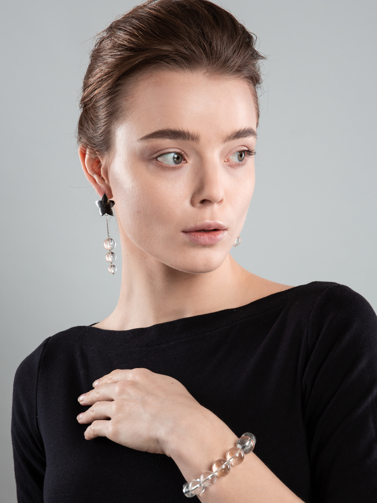 Серьги из горного хрусталя