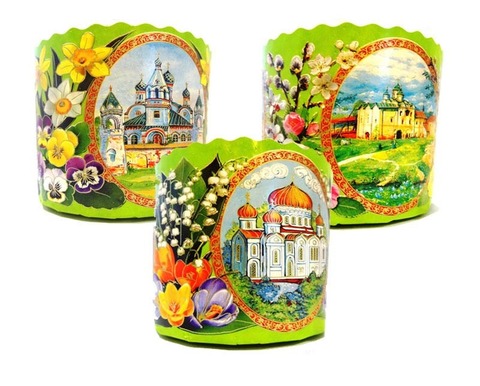 Форма бумаж. кулич (200 гр) Храмы