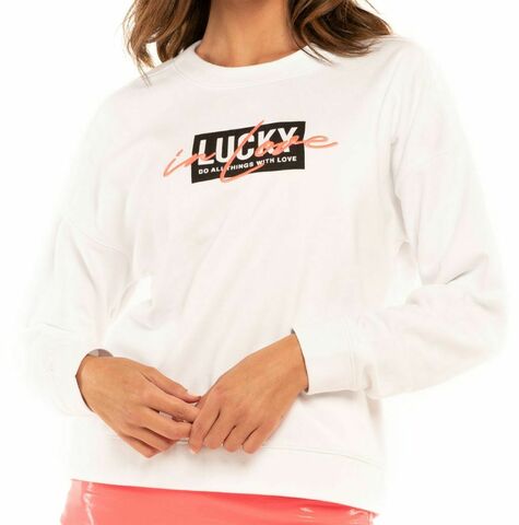 Женская теннисная куртка Lucky in Love Core Signature Lucky In Love Pullover - white