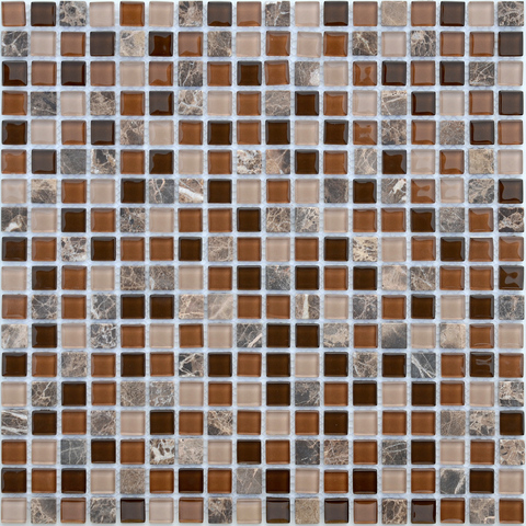 Мозаика из стекла и натурального камня Caramelle - Andorra 15x15x4