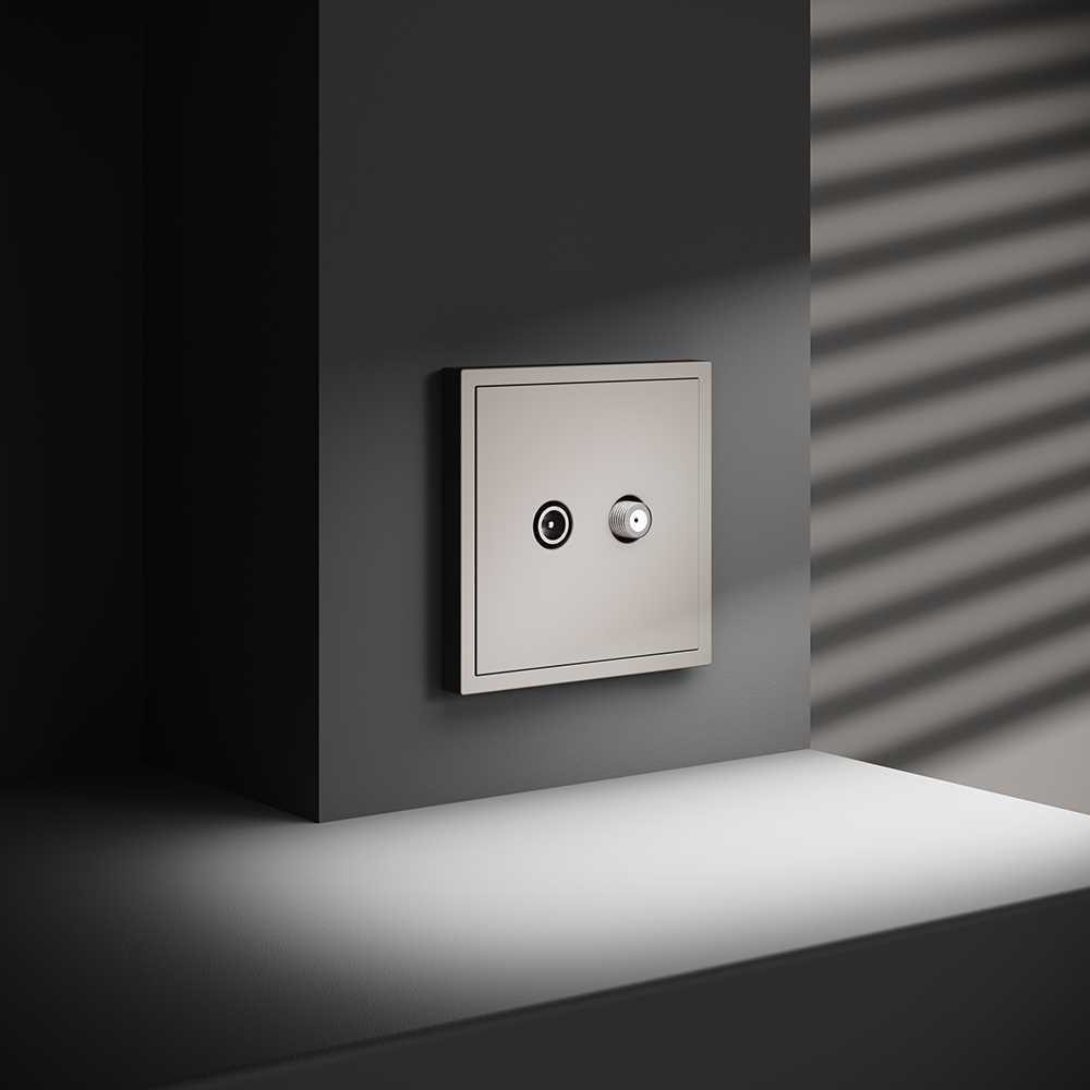 Розетка телевизионнная встраиваемая Voltum S70 оконечная TV+SAT, (кашемир) VLS060403