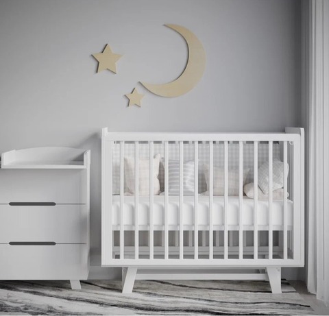 Кроватка для новорождённых Incanto ANNIKEN с продольным маятником (в т.ч. приставная) цвет белый/белый