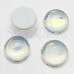 Купить кабошоны из стекла Crystal AM Ambient белый кристалл с эффектом опал  полусферы на StrazOK.ru