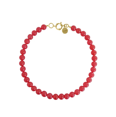 Колье Red из бусин камня