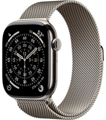 Apple Watch Series 11 46mm Natural Titanium Case with Milanese Loop Natural