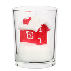 Свеча новогодняя в стеклянном стакане 5x6 см