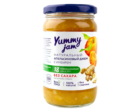 Джем Yummy Jam Апельсиновый с Имбирем Без Сахара стекл.350гр