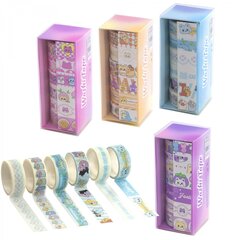 
          Декоративная клейкая лента Alingar, 15 мм х 2 м, 6 шт, "Котики", асcорти, в индивидуальной упаковке