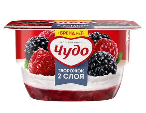 Творожок Чудо 4,2% 100г Малина ежевика, шт