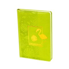 
          Ежедневник недатированный, А5, Yalong, 7БЦ, ПВХ, тиснение, ляссе, салатовый, клетка, 140 л., "Фламинго"
