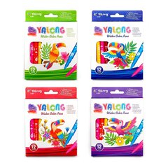 
          Фломастеры, 12 цв, Yalong, смываемые чернила, корпус круглый, "Toucan", вентилируемый колпачок, упаковка картонная, европодвес