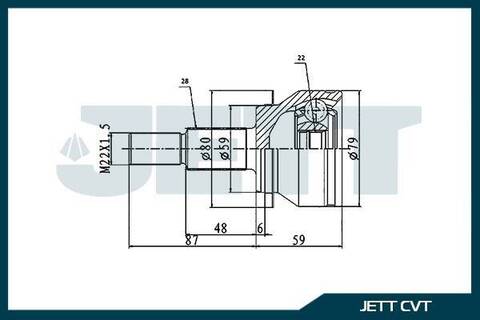 ШРУС внешний JETT V41-2093