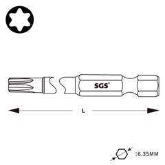 Бита T40 х200мм TORX S2 1шт SGS 63200-T40