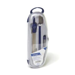 
          Готовальня Alingar, 6 предметов,метал.циркуль, удлин.циркуля,грифель, держ.д/рейсфедерной вставки, точечная насадка, пластиковый футляр, европодвес