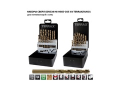 Набор сверл по металлу 1-13мм 25шт DIN338 HSSE-Co5 130° (мет. кейс) Terrax by Ruko A215215