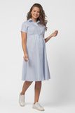 Платье для беременных 14597 голубая полоска