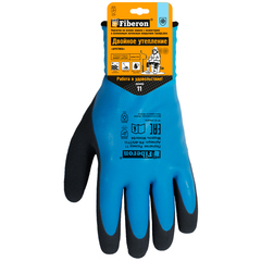 PR-WNT711 Перчатки "Двойное утепление ЛЕДОРУБ АКВАСТОП" акрил с полиэстером латексное покрытие, в и/у, 11 XXL, Fiberon/60/12