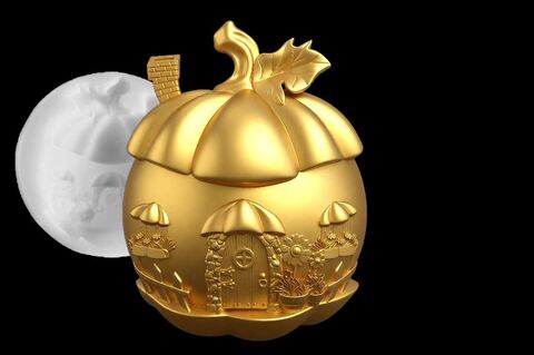 Силиконовый молд № 424 домик Тыква 2 D № 1 серия домики для гномов и фей)