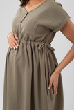 Платье для беременных 16450 оливковый
