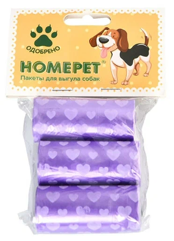 Homepet пакеты для уборки фекалий 3 х 20 шт