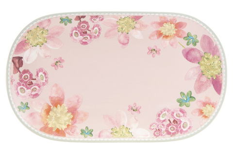Блюдо овальное Primula, розовое, 37х23 см