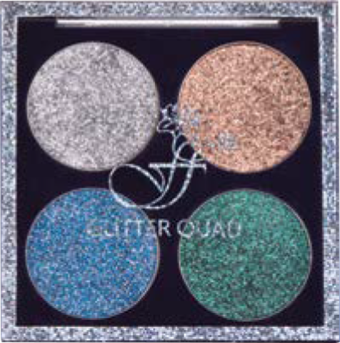 Ffleur Тени Е 494D для век на дисплее 4-цв GLITTER QUAD тон 02