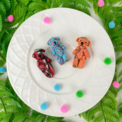 Игрушки для кукол, миниатюра - Мишка мягкий, текстильный, 4 см, набор 3 шт. микс цвет.