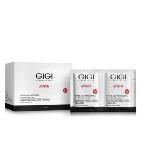 GIGI Acnon: Влажные очищающие салфетки (Triple Acid Rapid Wipes)